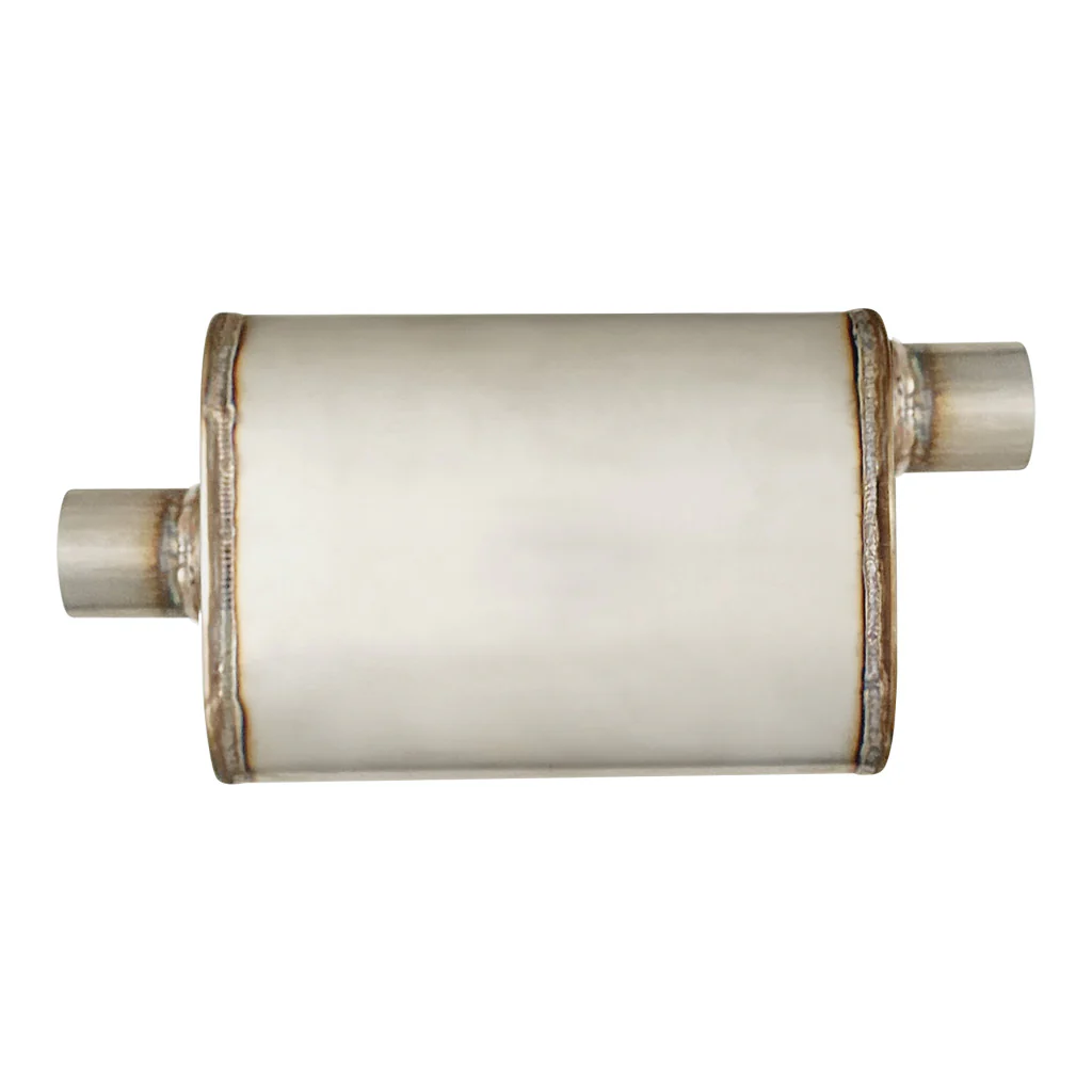 10" x 4" Offset/Centre Welded (F) Configurations Mufflers | Stainless 409 | Select Your Size Length and Internal Options - Image 8